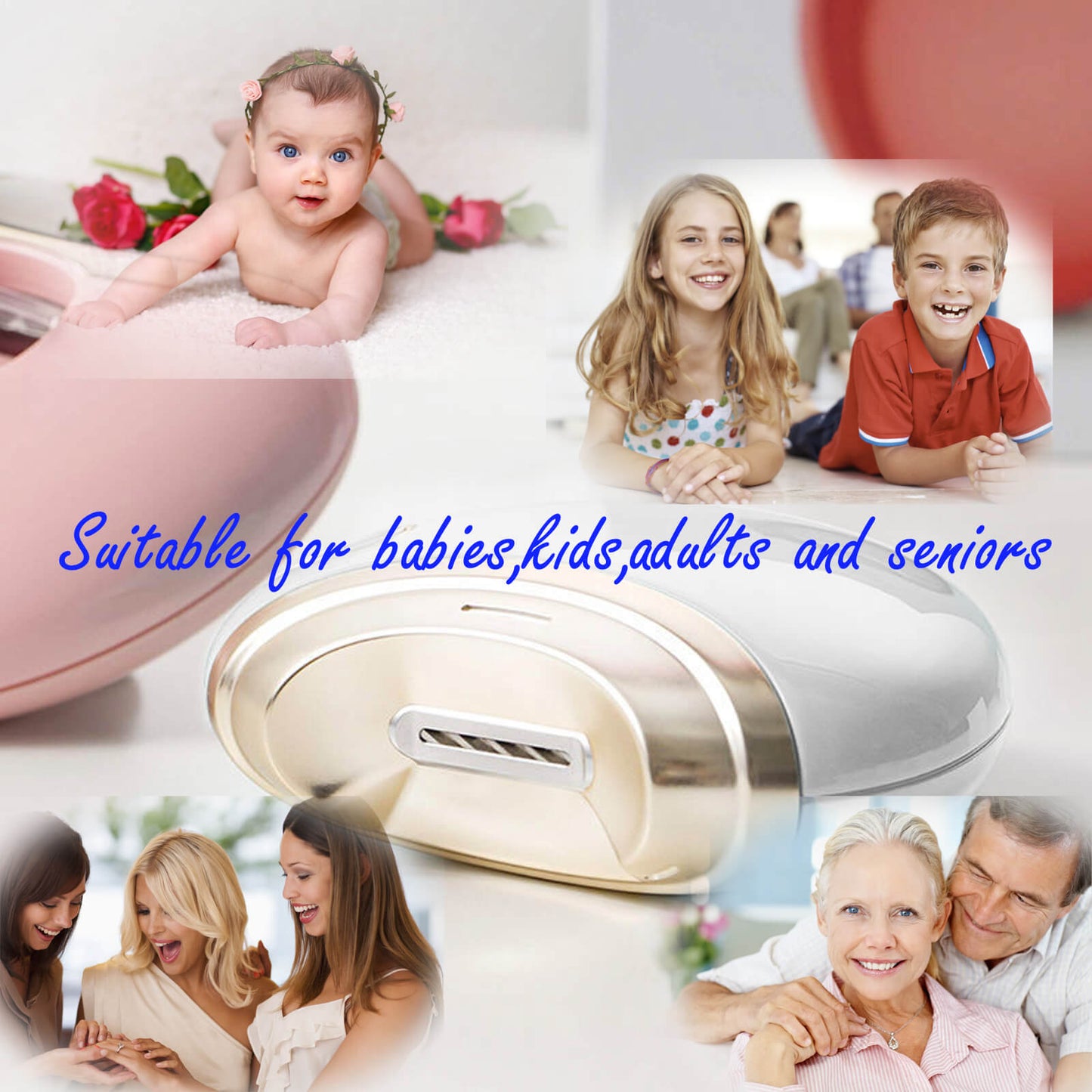 Electric Nail Clipper - Intelligent Automatic Nail Trimmer for Adults, Seniors, Kids, Men & Women(White)