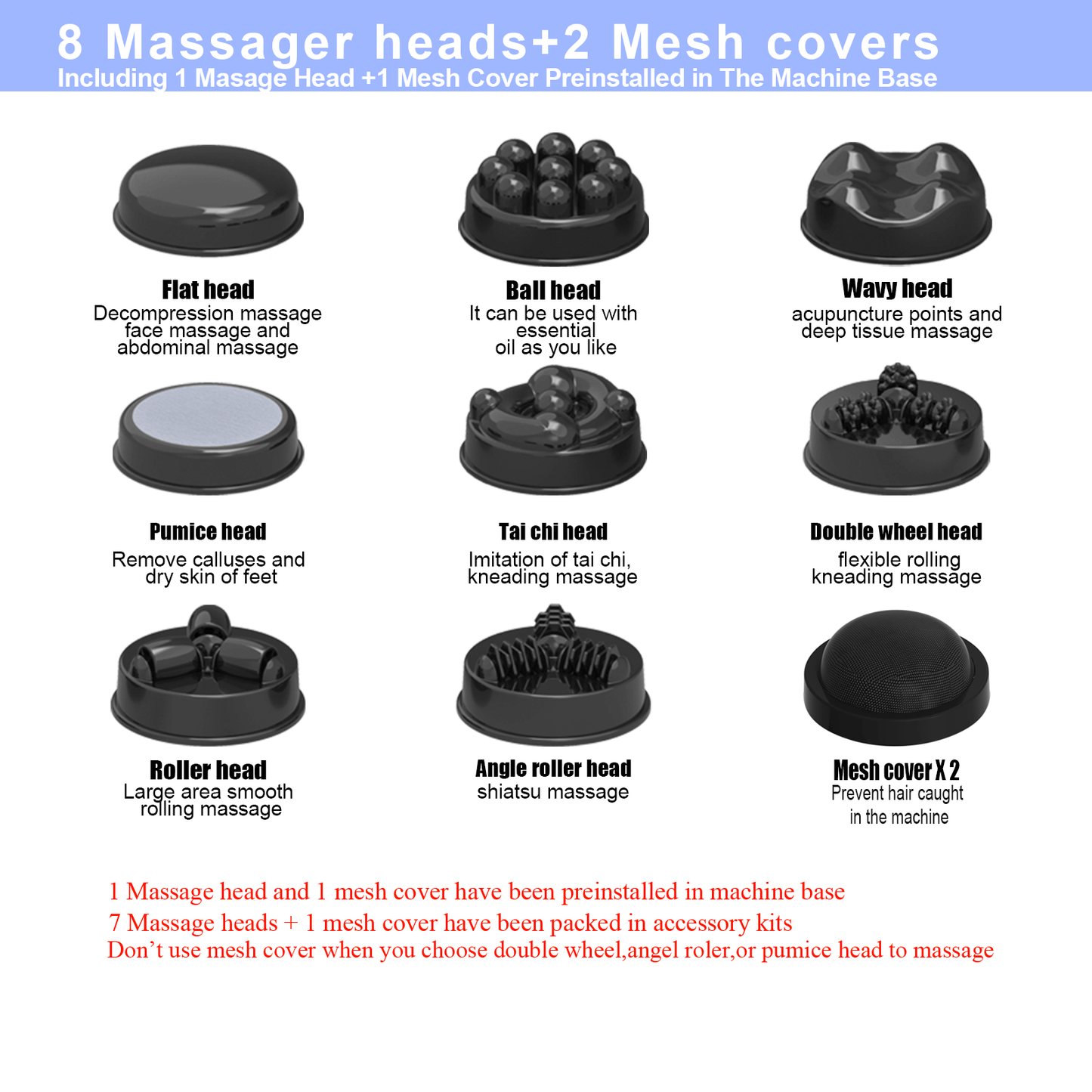 Cellulite Massager with 8 Heads+2Mesh Covers PL-663A