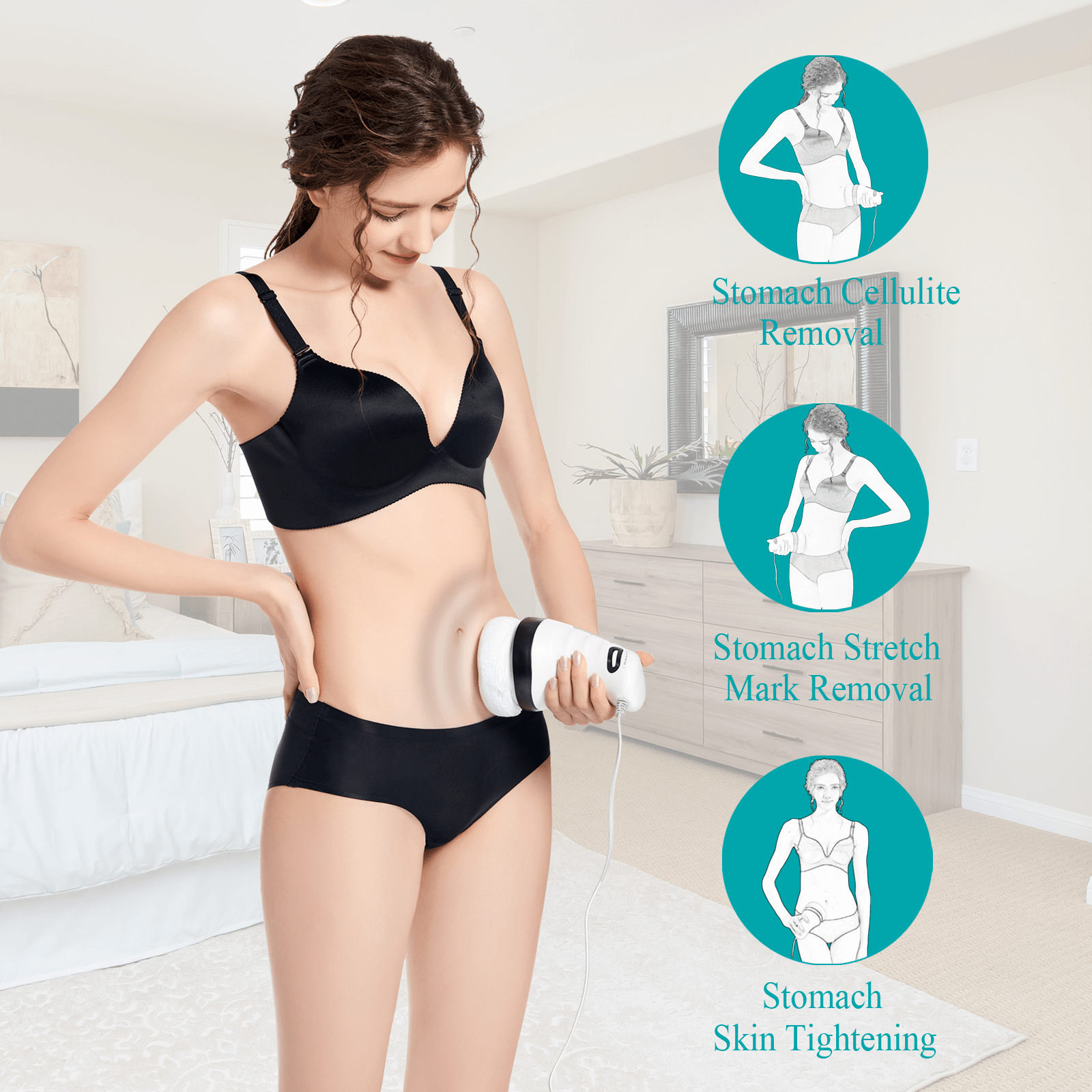 Vibrating Cellulite Massager, Lymphatic Drainage Massage With 8 Washab dssavoring Vibrating Cellulite Massager, Lymphatic Drainage Massage With 8 Washab dssavoring