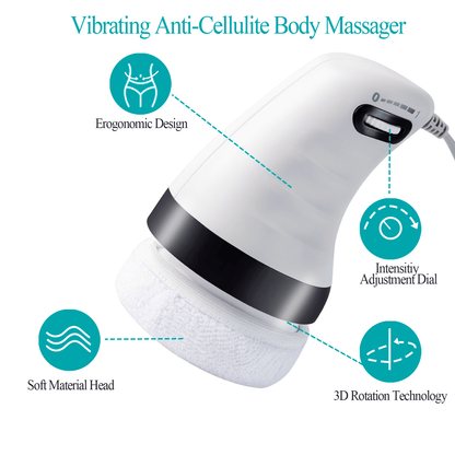 Vibrating Cellulite Massager, Lymphatic Drainage Massage With 8 Washable Pads