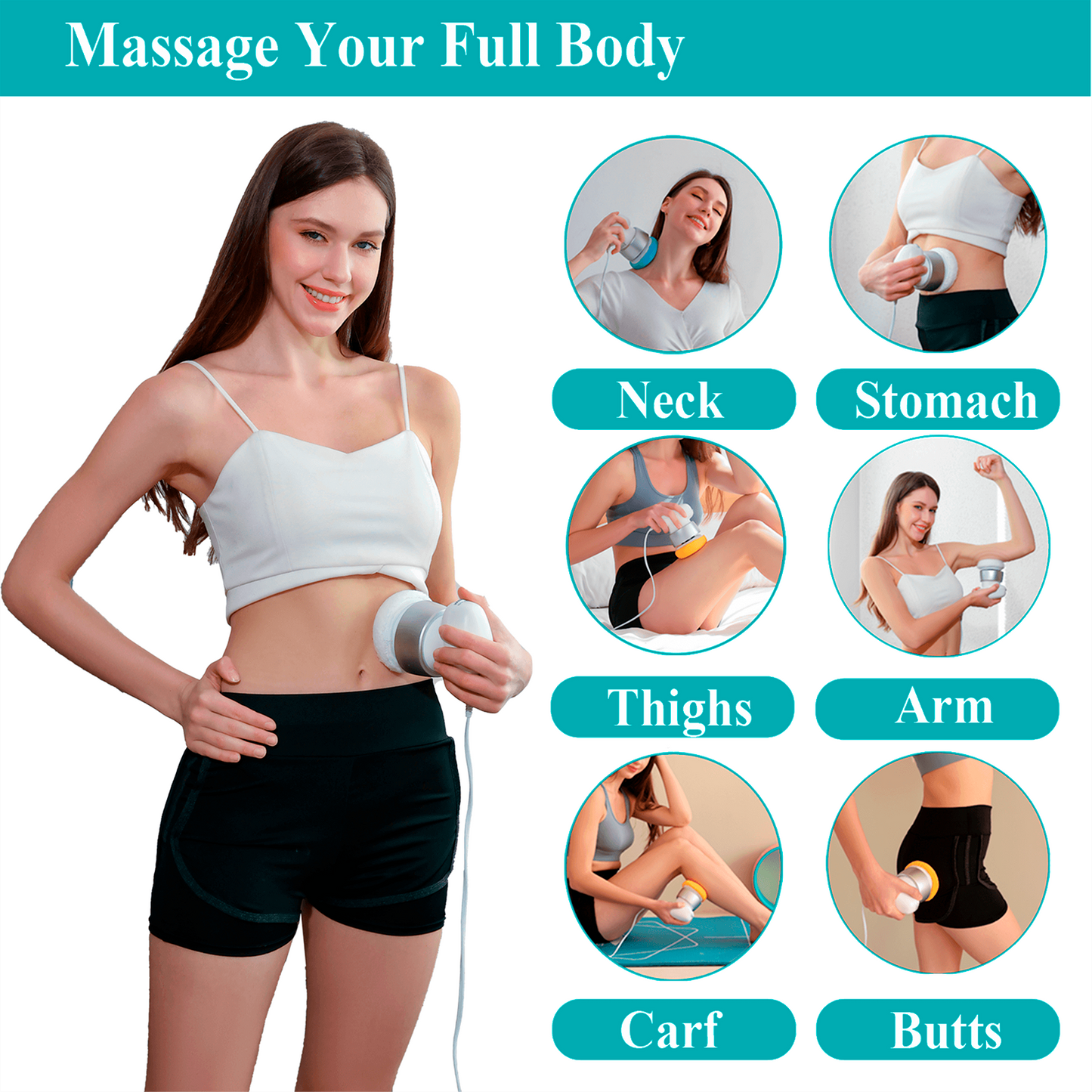 Body Massager for Women Man With 6 Washable Pads PL-678